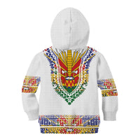 Haiti Flag Traditional Dashiki Kid Hoodie White Color LT03 - Polynesian Pride