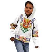 Haiti Flag Traditional Dashiki Kid Hoodie White Color LT03 - Polynesian Pride