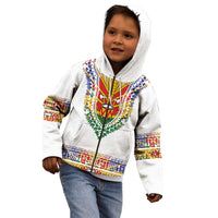 Haiti Flag Traditional Dashiki Kid Hoodie White Color LT03 - Polynesian Pride
