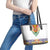 Haiti Flag Traditional Dashiki Leather Tote Bag White Color - Polynesian Pride