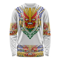 Haiti Flag Traditional Dashiki Long Sleeve Shirt White Color LT03 Unisex White - Polynesian Pride