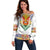Haiti Flag Traditional Dashiki Off Shoulder Sweater White Color - Polynesian Pride