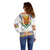 Haiti Flag Traditional Dashiki Off Shoulder Sweater White Color - Polynesian Pride