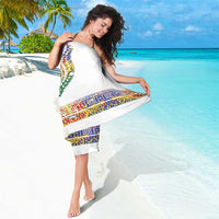 Haiti Flag Traditional Dashiki Sarong White Color LT03 - Polynesian Pride