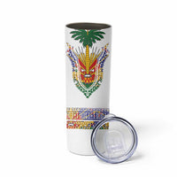 Haiti Flag Traditional Dashiki Skinny Tumbler White Color LT03 - Polynesian Pride