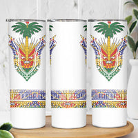 Haiti Flag Traditional Dashiki Skinny Tumbler White Color LT03 - Polynesian Pride
