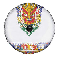 Haiti Flag Traditional Dashiki Spare Tire Cover White Color LT03 - Polynesian Pride