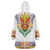Haiti Flag Traditional Dashiki Wearable Blanket Hoodie White Color - Polynesian Pride