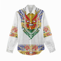 Haiti Flag Traditional Dashiki Women Casual Shirt White Color LT03 - Polynesian Pride