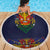 Haiti Flag Traditional Dashiki Beach Blanket Black Color - Polynesian Pride