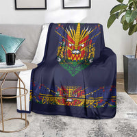 Haiti Flag Traditional Dashiki Blanket Black Color - Polynesian Pride