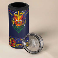 Haiti Flag Traditional Dashiki 4 in 1 Can Cooler Tumbler Black Color LT03 - Polynesian Pride
