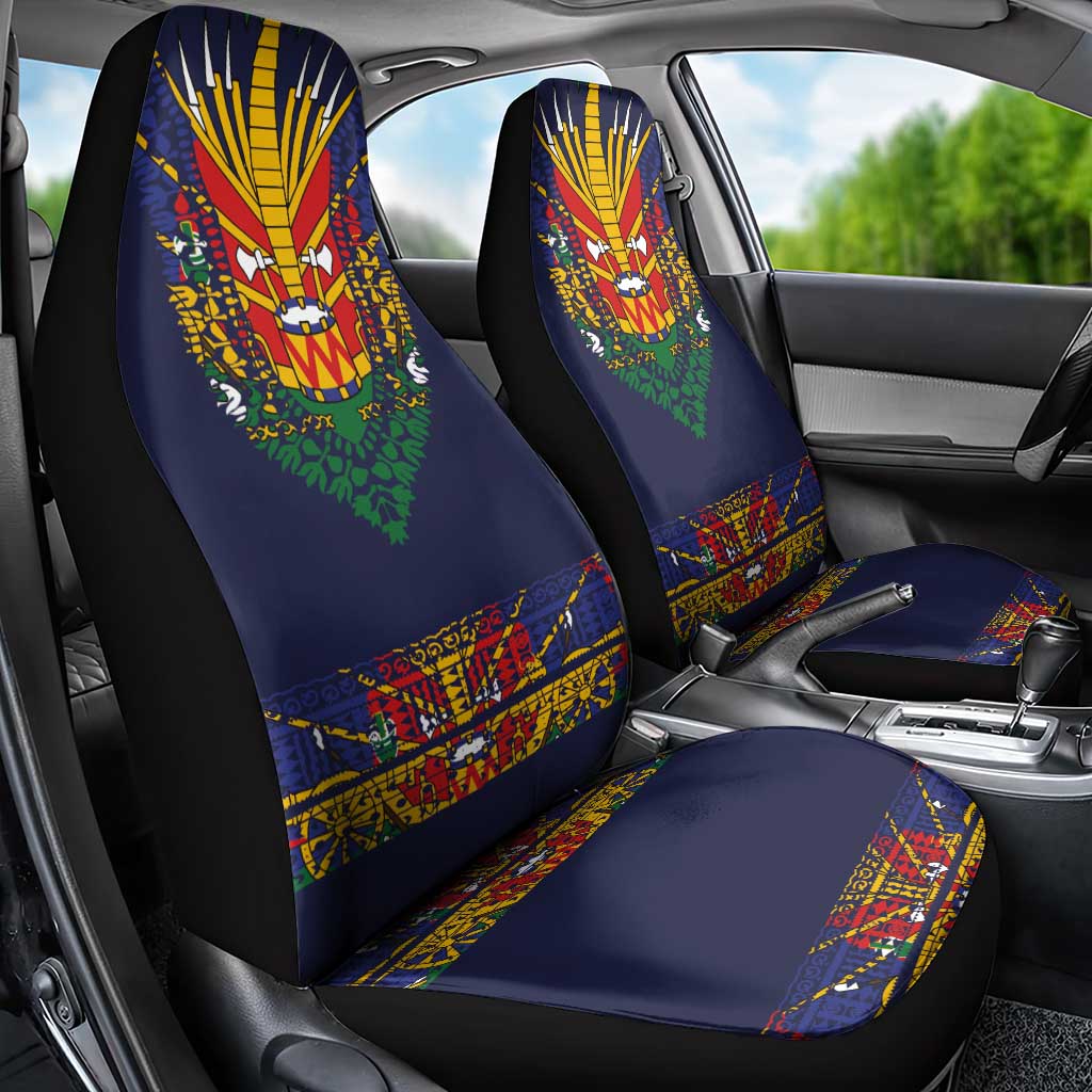 Haiti Flag Traditional Dashiki Car Seat Cover Black Color LT03 - Polynesian Pride