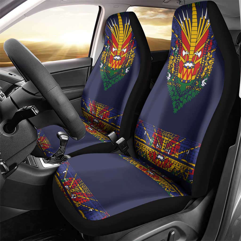 Haiti Flag Traditional Dashiki Car Seat Cover Black Color LT03 - Polynesian Pride