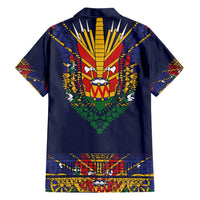 Haiti Flag Traditional Dashiki Family Matching Long Sleeve Bodycon Dress and Hawaiian Shirt Black Color LT03 - Polynesian Pride