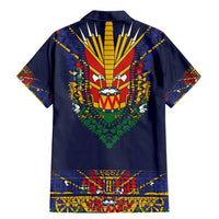 Haiti Flag Traditional Dashiki Family Matching Mermaid Dress and Hawaiian Shirt Black Color LT03 - Polynesian Pride