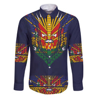 Haiti Flag Traditional Dashiki Family Matching Mermaid Dress and Hawaiian Shirt Black Color LT03 Dad's Shirt - Long Sleeve Black - Polynesian Pride