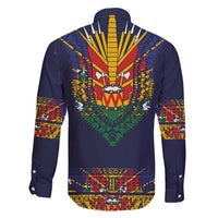Haiti Flag Traditional Dashiki Family Matching Mermaid Dress and Hawaiian Shirt Black Color LT03 - Polynesian Pride