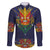 Haiti Flag Traditional Dashiki Family Matching Off The Shoulder Long Sleeve Dress and Hawaiian Shirt Black Color - Polynesian Pride