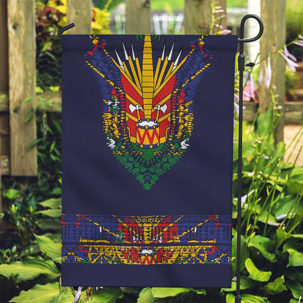 Haiti Flag Traditional Dashiki Garden Flag Black Color LT03 Garden Flag Black - Polynesian Pride