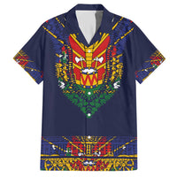 Haiti Flag Traditional Dashiki Hawaiian Shirt Black Color - Polynesian Pride
