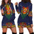 Haiti Flag Traditional Dashiki Hoodie Dress Black Color - Polynesian Pride
