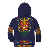 Haiti Flag Traditional Dashiki Kid Hoodie Black Color LT03 - Polynesian Pride