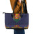 Haiti Flag Traditional Dashiki Leather Tote Bag Black Color - Polynesian Pride