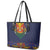Haiti Flag Traditional Dashiki Leather Tote Bag Black Color - Polynesian Pride