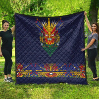 Haiti Flag Traditional Dashiki Quilt Black Color LT03 - Polynesian Pride