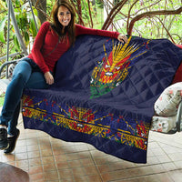 Haiti Flag Traditional Dashiki Quilt Black Color LT03 - Polynesian Pride