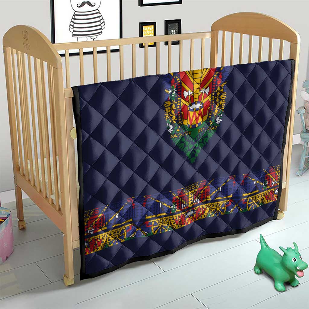 Haiti Flag Traditional Dashiki Quilt Black Color LT03 - Polynesian Pride
