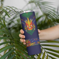 Haiti Flag Traditional Dashiki Skinny Tumbler Black Color LT03 - Polynesian Pride