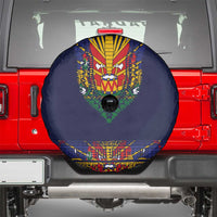 Haiti Flag Traditional Dashiki Spare Tire Cover Black Color LT03 - Polynesian Pride