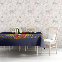 Haiti Flag Traditional Dashiki Tablecloth Black Color LT03 - Polynesian Pride