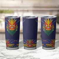 Haiti Flag Traditional Dashiki Tumbler Cup Black Color LT03 - Polynesian Pride