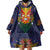 Haiti Flag Traditional Dashiki Wearable Blanket Hoodie Black Color - Polynesian Pride