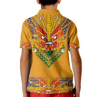 Haiti Flag Traditional Dashiki Kid Polo Shirt Yellow Color - Polynesian Pride