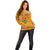 Haiti Flag Traditional Dashiki Off Shoulder Sweater Yellow Color - Polynesian Pride