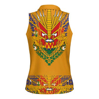Haiti Flag Traditional Dashiki Women Sleeveless Polo Shirt Yellow Color - Polynesian Pride