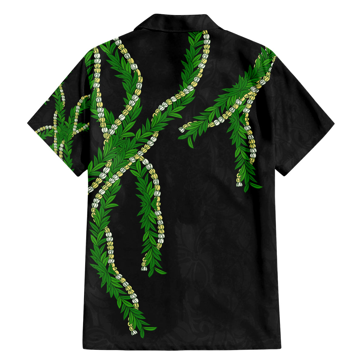 Hawaii Maile Lei Family Matching Off The Shoulder Long Sleeve Dress and Hawaiian Shirt Aloha Black Color LT03 - Polynesian Pride