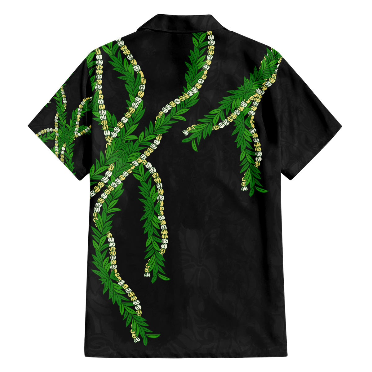 Hawaii Maile Lei Family Matching Short Sleeve Bodycon Dress and Hawaiian Shirt Aloha Black Color LT03 - Polynesian Pride