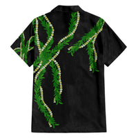 Hawaii Maile Lei Family Matching Short Sleeve Bodycon Dress and Hawaiian Shirt Aloha Black Color LT03 - Polynesian Pride