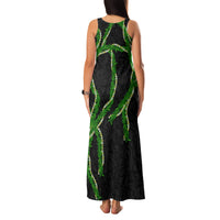 Hawaii Maile Lei Family Matching Tank Maxi Dress and Hawaiian Shirt Aloha Black Color LT03 - Polynesian Pride
