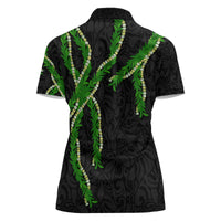 Hawaii Maile Lei Women Polo Shirt Aloha Black Color