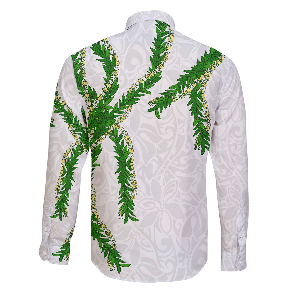 Hawaii Maile Lei Family Matching Tank Maxi Dress and Hawaiian Shirt Aloha White Color