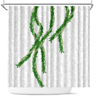 Hawaii Maile Lei Shower Curtain Aloha White Color