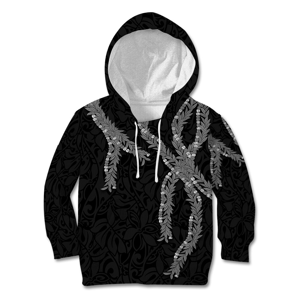 Hawaii Maile Lei Kid Hoodie Aloha Grayscale Color LT03 Hoodie Grayscale - Polynesian Pride