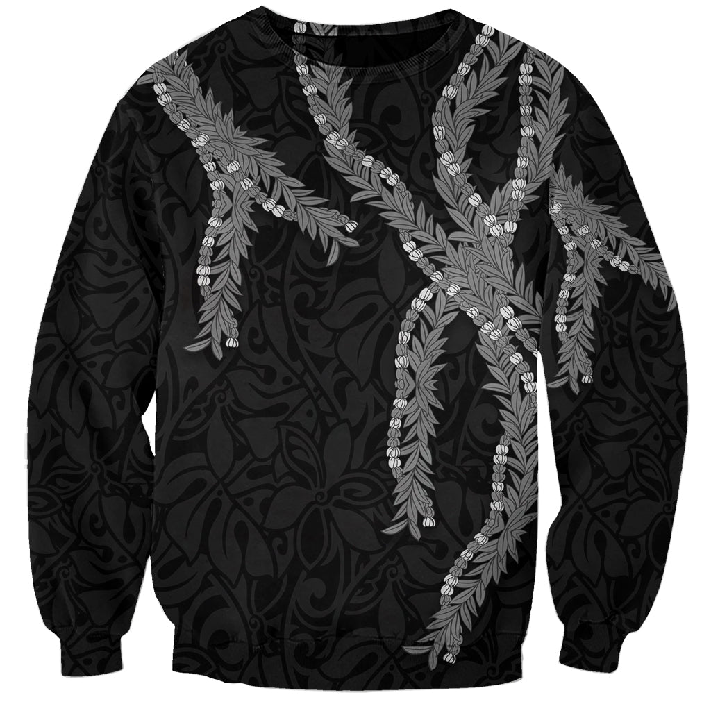 Hawaii Maile Lei Sweatshirt Aloha Grayscale Color LT03 Unisex Grayscale - Polynesian Pride