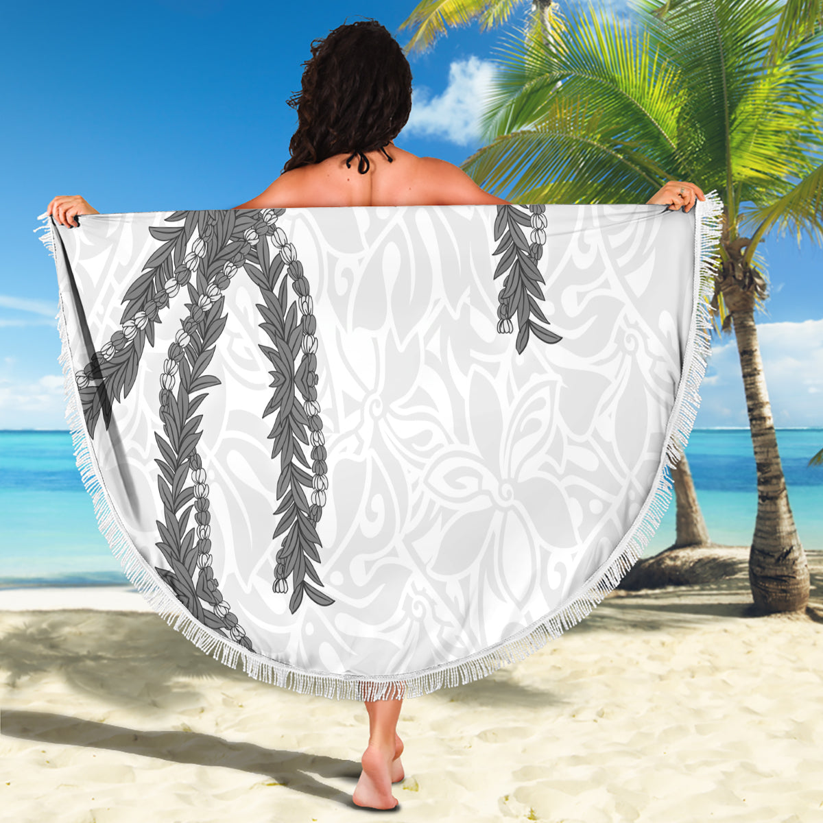 Hawaii Maile Lei Beach Blanket Aloha The Grey Color
